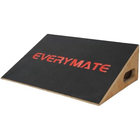 EVERYMATE Professional Squat Slant Board Calf Stretcher, Wooden Incline Board, Slant Board for Squats, Weightlifting, Calf, Ankle, Knee Stretching Extra Side Handle for Portability, Multi-Functional