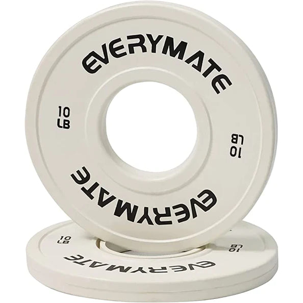 EVERYMATE Change Weight Plates 10LB Set Fractional Plate Olympic Bumper Plates for Cross Training Bumper Weight Plates Steel Insert Strength Training Weight Plates