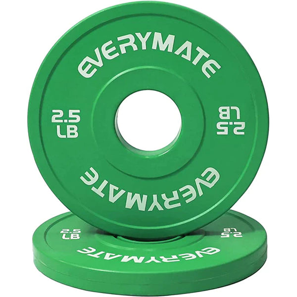 EVERYMATE Change Weight Plates 2.5LB Set Fractional Plate Olympic Bumper Plates for Cross Training Bumper Weight Plates Steel Insert Strength Training Weight Plates