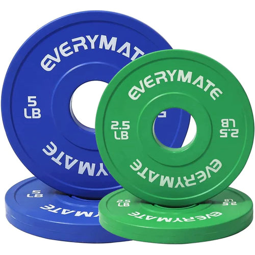 EVERYMATE Change Weight Plates Fractional Plate Olympic Bumper Plates for Cross Training Weight Plates Steel Insert Strength Training Weight Plates Weight Loss Sold 2.5LB 5LB