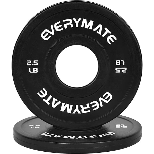 EVERYMATE Black Change Weight Plates 2.5LB Set Fractional Plate Olympic Bumper Plates for Cross Training Bumper Weight Plates Steel Insert Strength Training Weight Plates