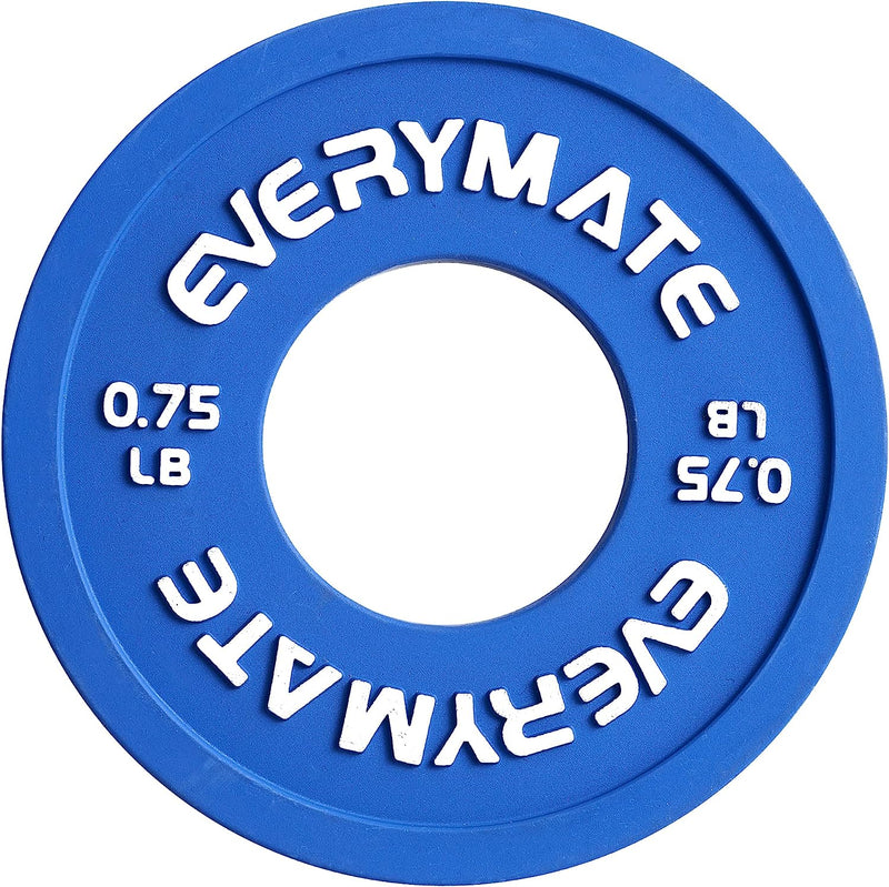 EVERYMATE Rubber Fractional Weight Plates Set of 8 Micro Weight Plate Pair of 0.75LB for Olympic Barbells for Strength Training Micro Plates Weight Plate