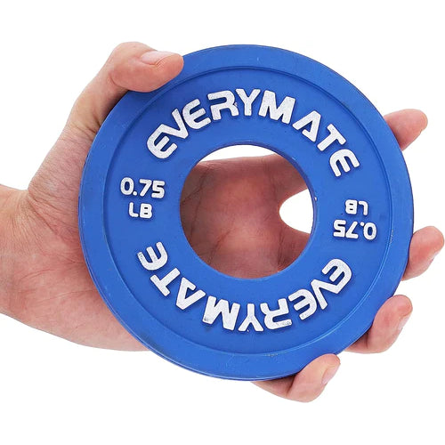 EVERYMATE Rubber Fractional Weight Plates Set of 8 Micro Weight Plate Pair of 0.75LB for Olympic Barbells for Strength Training Micro Plates Weight Plate