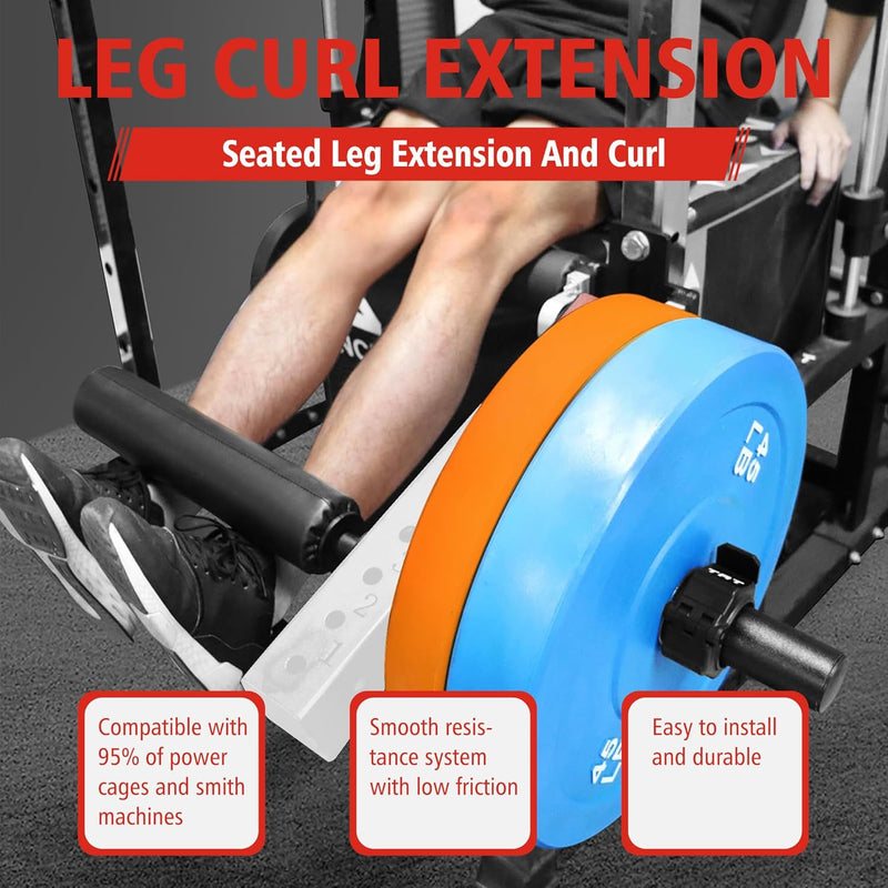 Seated Leg Strength Extension and Curl Athletic Practice Machine,Adjustable Leg Fitness Equipment Attachment, Fitness Squat Rack Accessories