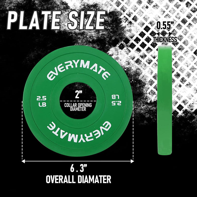 EVERYMATE Change Weight Plates Fractional Plate Olympic Bumper Plates for Cross Training Weight Plates Steel Insert Strength Training Weight Plates Weight Loss Sold 2.5LB 5LB