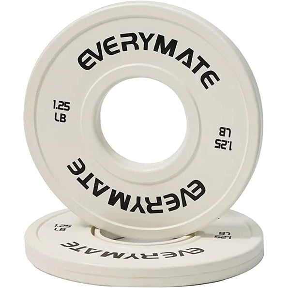 EVERYMATE Change Weight Plates 1.25LB Set Fractional Plate Olympic Bumper Plates for Cross Training Bumper Weight Plates Steel Insert Strength Training Weight Plates