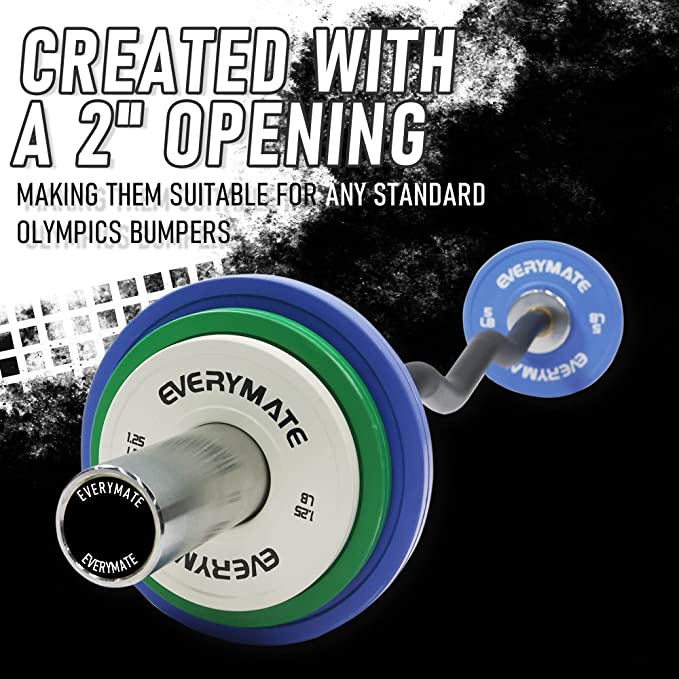 EVERYMATE Change Weight Plates 1.25LB 2.5LB 5LB Set Fractional Plate Olympic Bumper Plates for Cross Training Bumper Weight Plates Steel Insert Strength Training Weight Plates